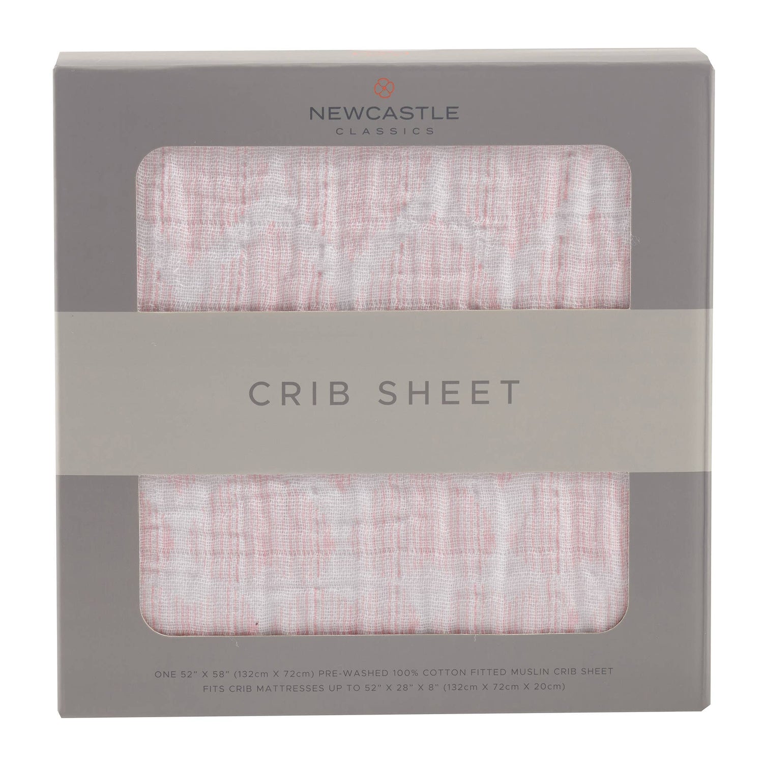 Newcastle Classics breathable natural cotton muslin baby crib sheet.