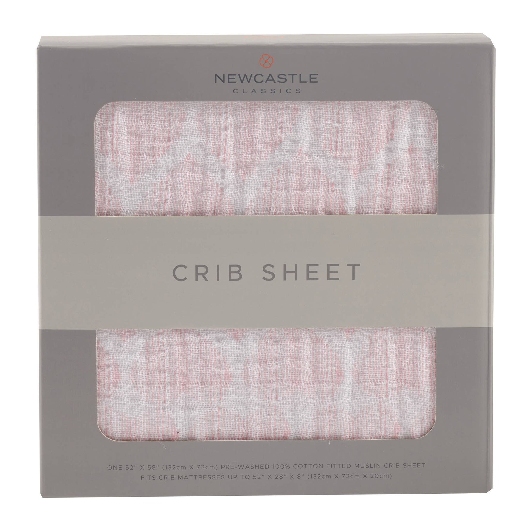 Newcastle Classics breathable natural cotton muslin baby crib sheet.