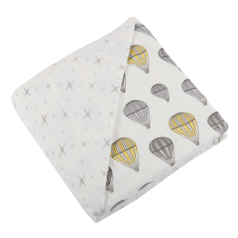 Newcastle Classics hot air balloon and north star bamboo muslin blanket for kids.