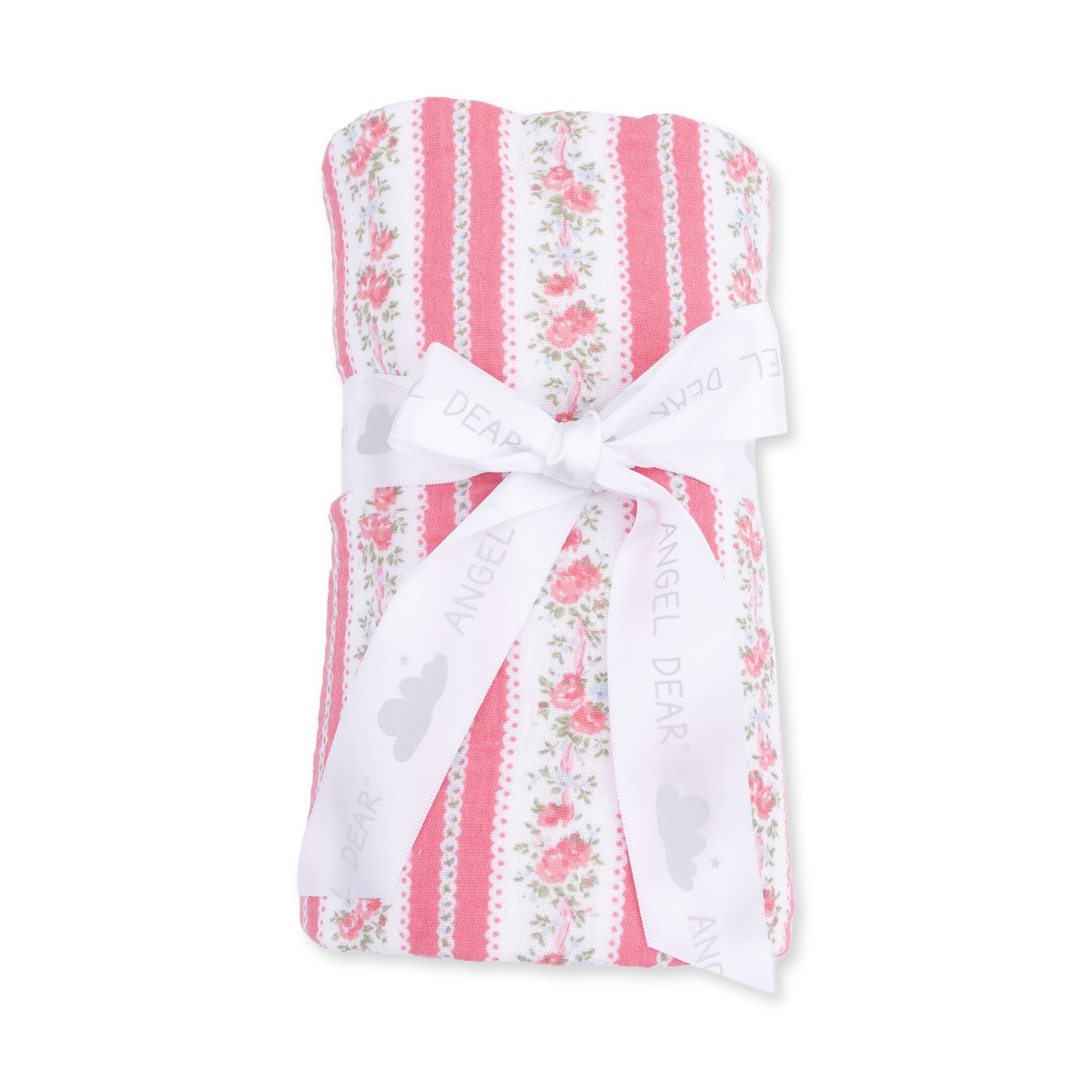 Suzie Floral Stripe - Swaddle Blanket by Angel Dear (view 2 of 3)