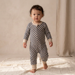 Organic 2-Way Zip Romper - Midnight Check by Makemake Organics