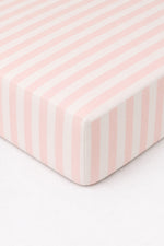 Pink White Stripe Crib Sheet by Little Mae & Co