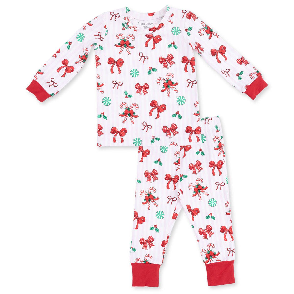 Bows & Candy Canes - Long Sleeve Loungewear Set by Angel Dear