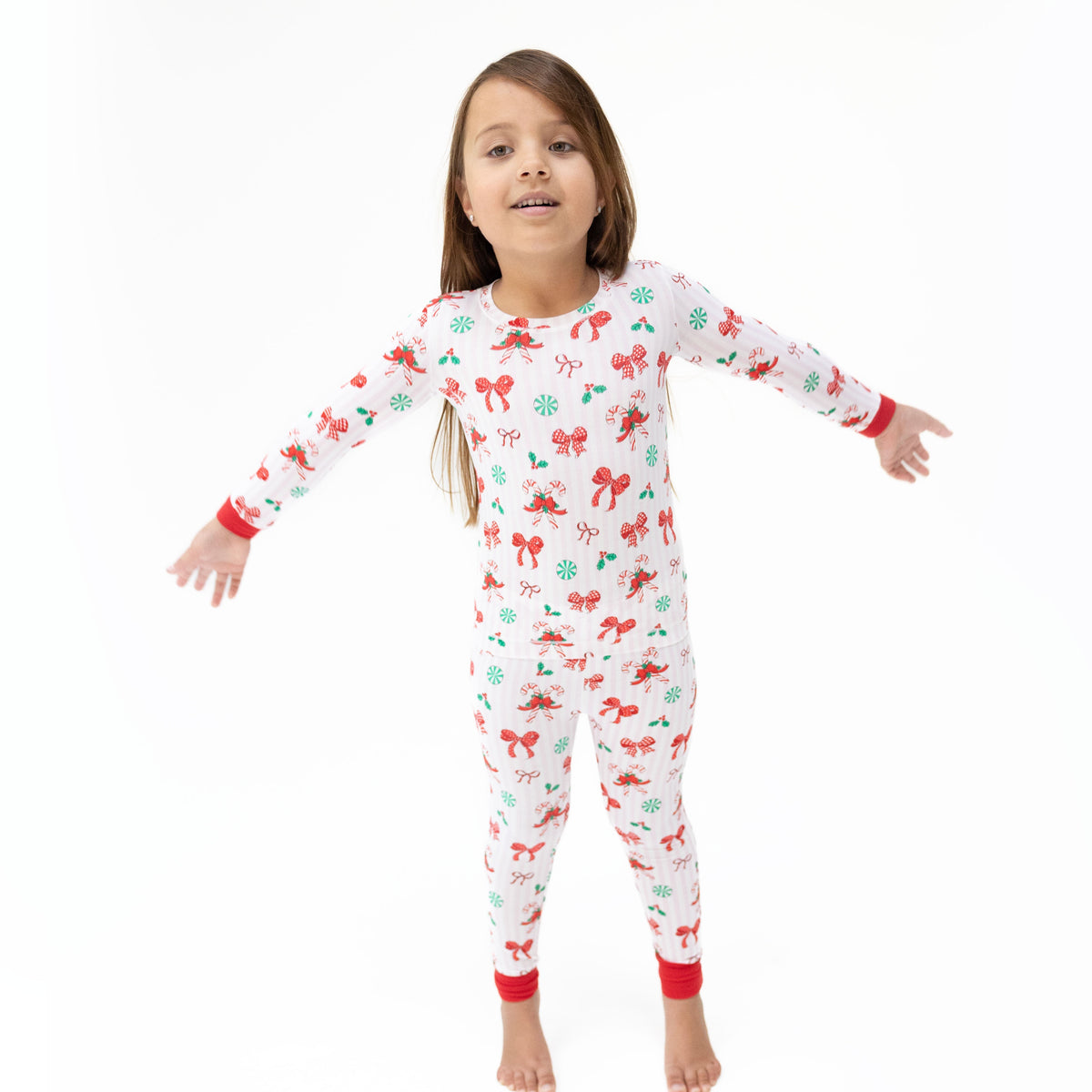 Bows & Candy Canes - Long Sleeve Loungewear Set by Angel Dear