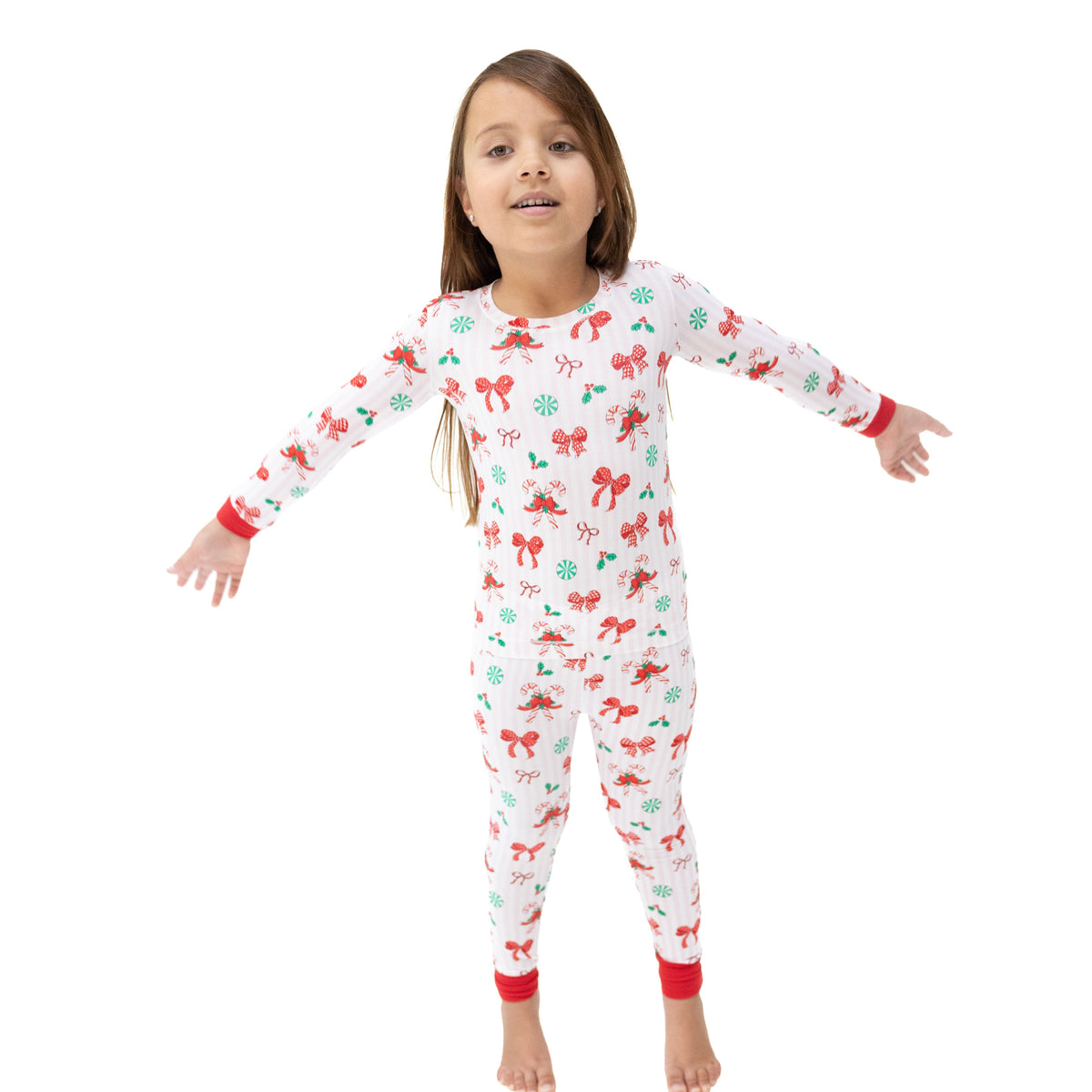 Bows & Candy Canes - Long Sleeve Loungewear Set by Angel Dear