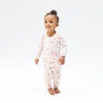 Two-piece long sleeve loungewear set with ballet toile print, matching long sleeve top and pants