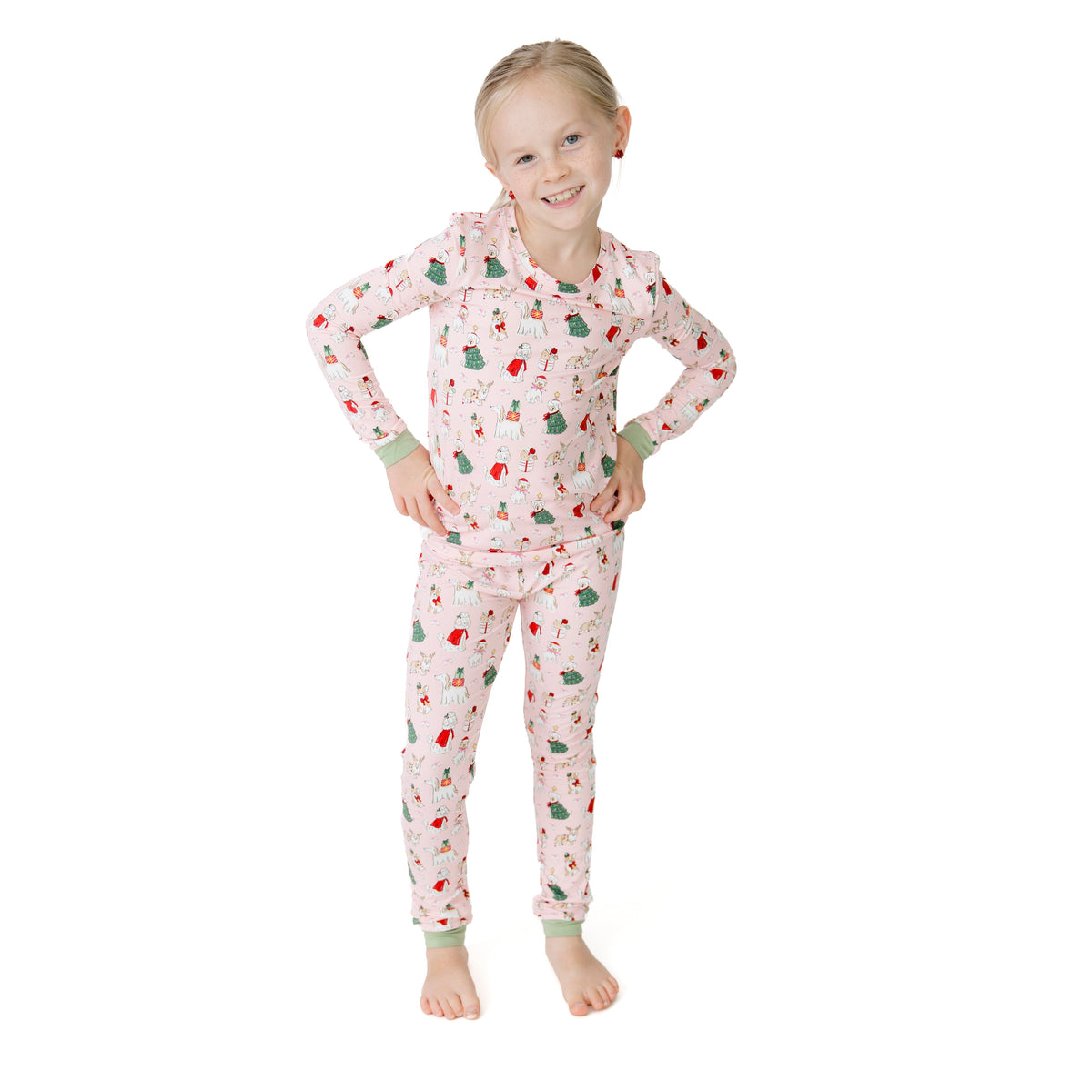 Christmas Dogs Pink - Long Sleeve Loungewear Set by Angel Dear