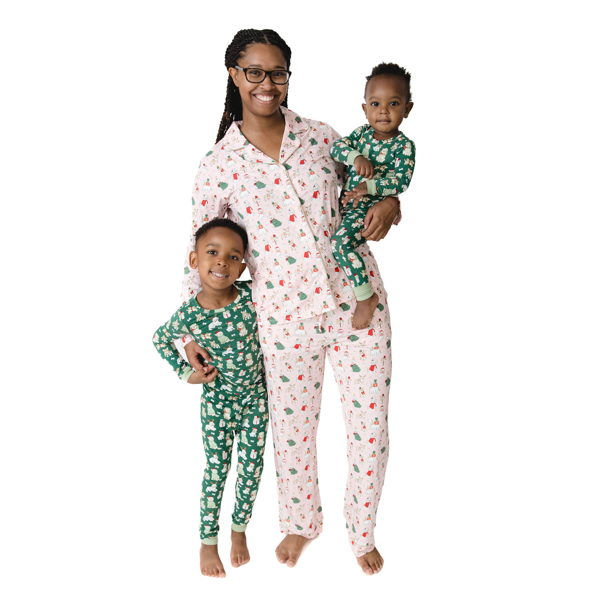 Christmas Dogs Pink - Adult Long Sleeve Coat Style and Pant with Pockets by Angel Dear