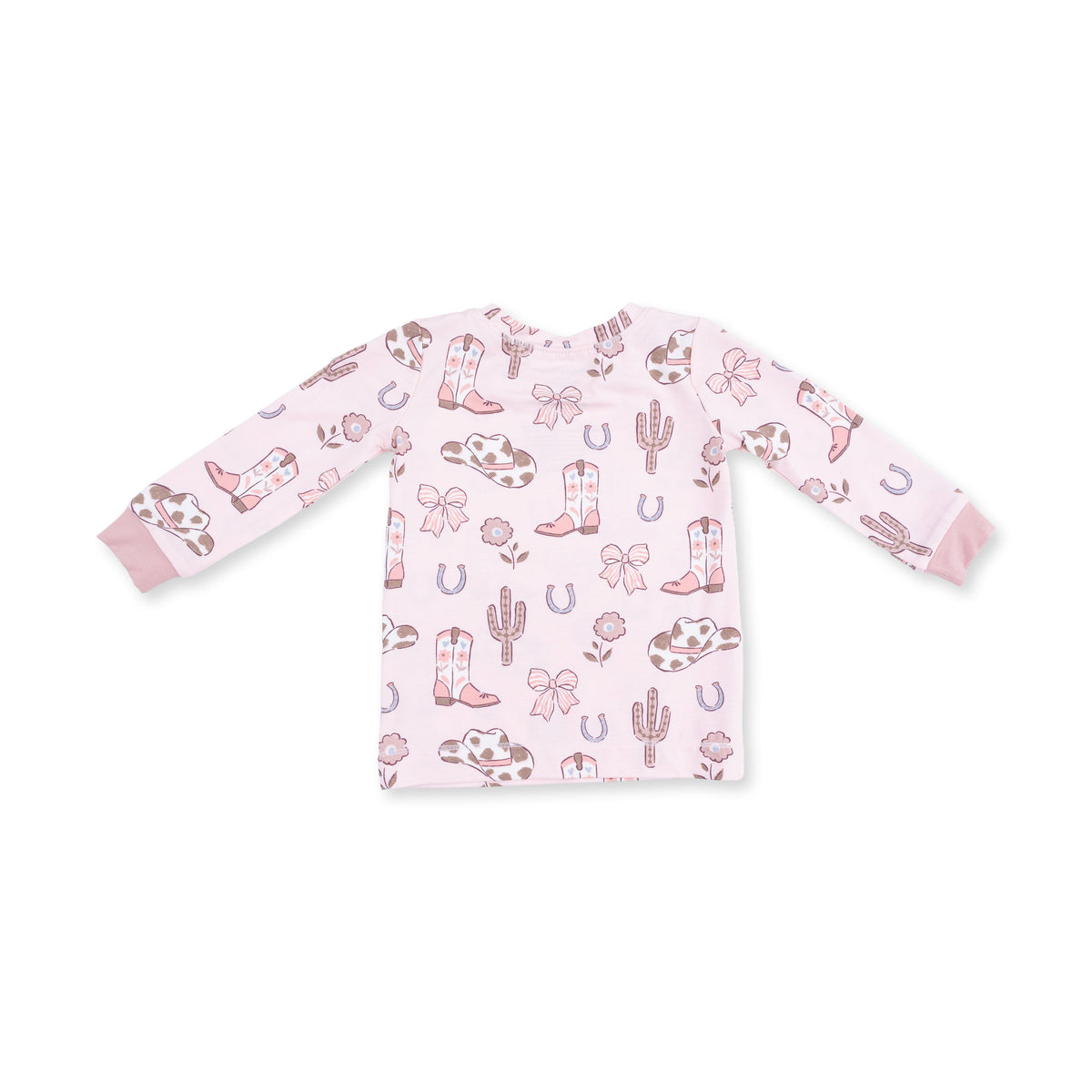 Cowgirl Boots & Bows Long Sleeve Loungewear Set by Angel Dear (view 3 of 5)