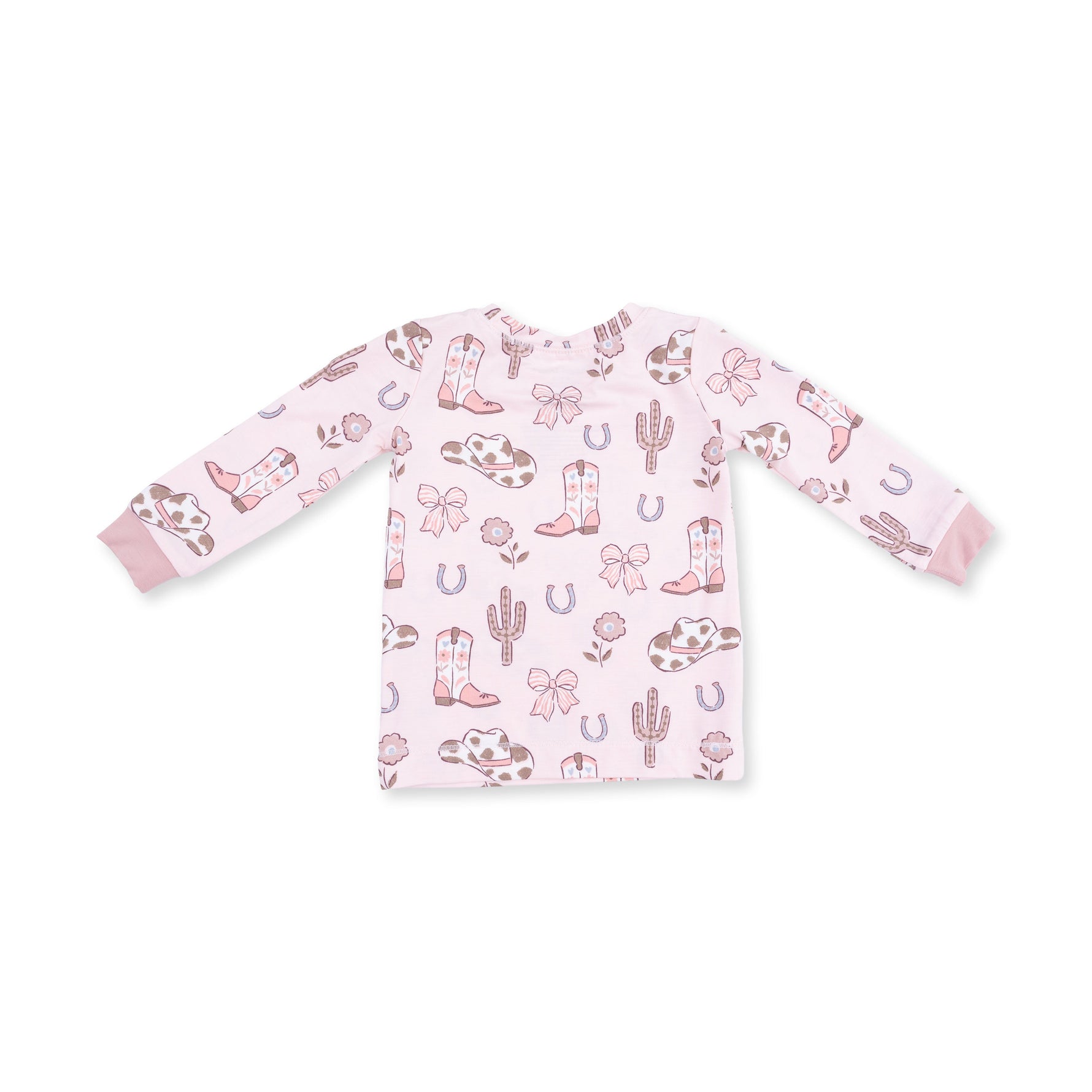 Cowgirl Boots & Bows Long Sleeve Loungewear Set by Angel Dear (view 3 of 5)