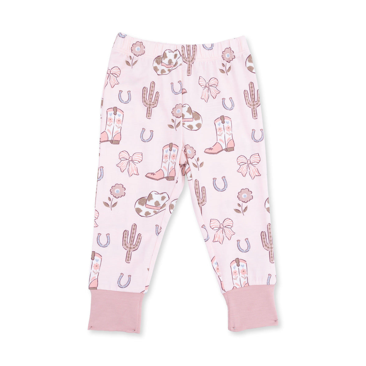 Cowgirl Boots & Bows Long Sleeve Loungewear Set by Angel Dear (view 4 of 5)
