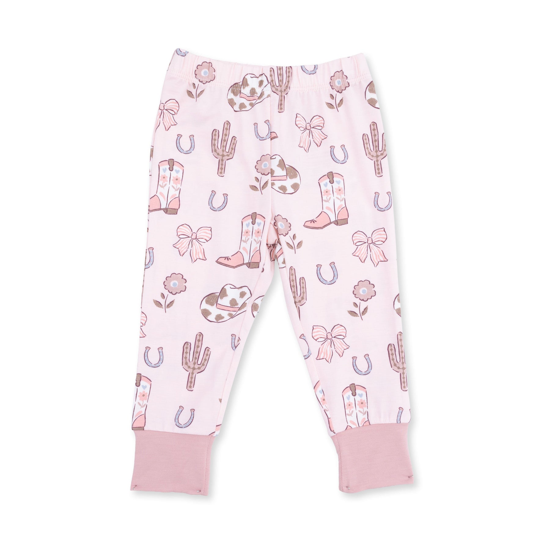 Cowgirl Boots & Bows Long Sleeve Loungewear Set by Angel Dear (view 4 of 5)