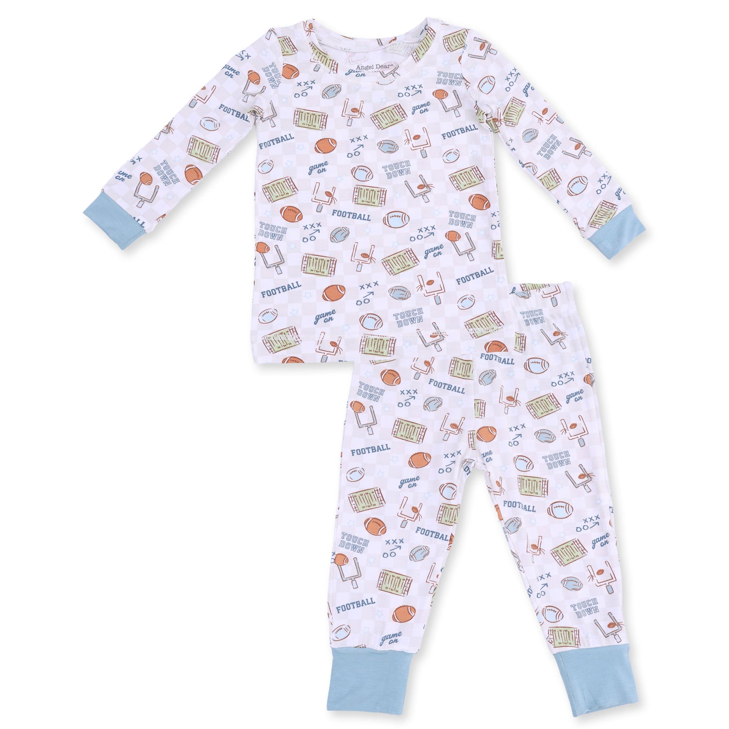 Football Check - Long Sleeve Loungewear Set by Angel Dear (view 2 of 5)