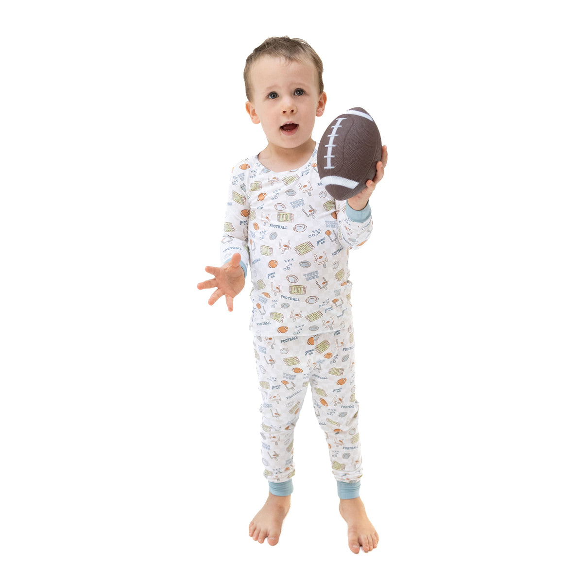 Football Check - Long Sleeve Loungewear Set by Angel Dear