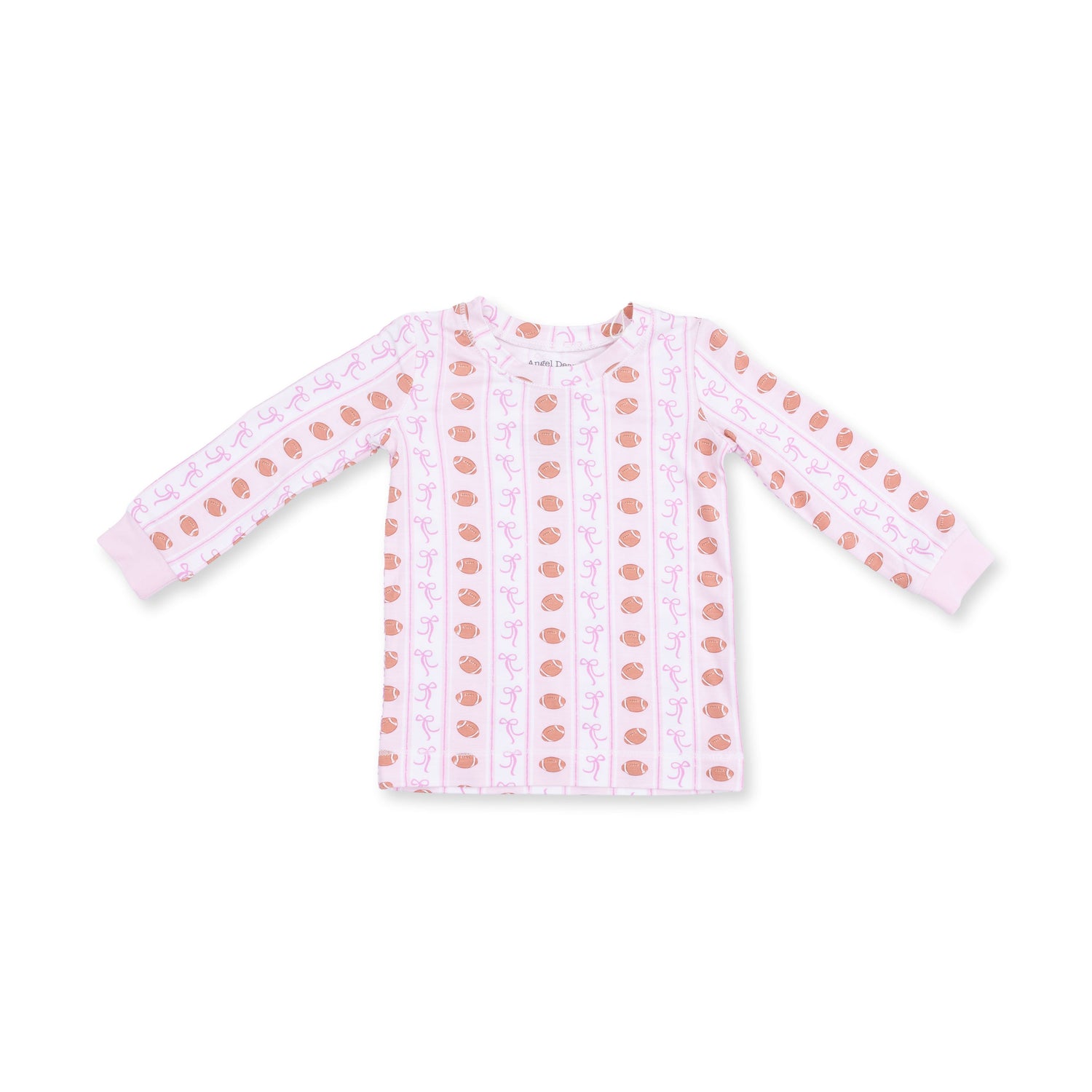 Football Bow Stripe - Long Sleeve Loungewear Set by Angel Dear (view 2 of 5)