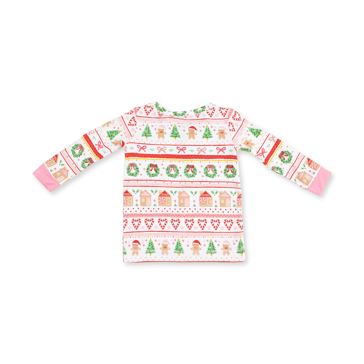 Gingerbread Fair Isle Pink - Long Sleeve Loungewear Set by Angel Dear