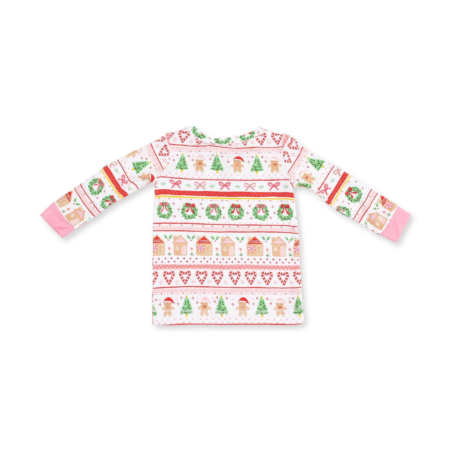 Gingerbread Fair Isle Pink - Long Sleeve Loungewear Set