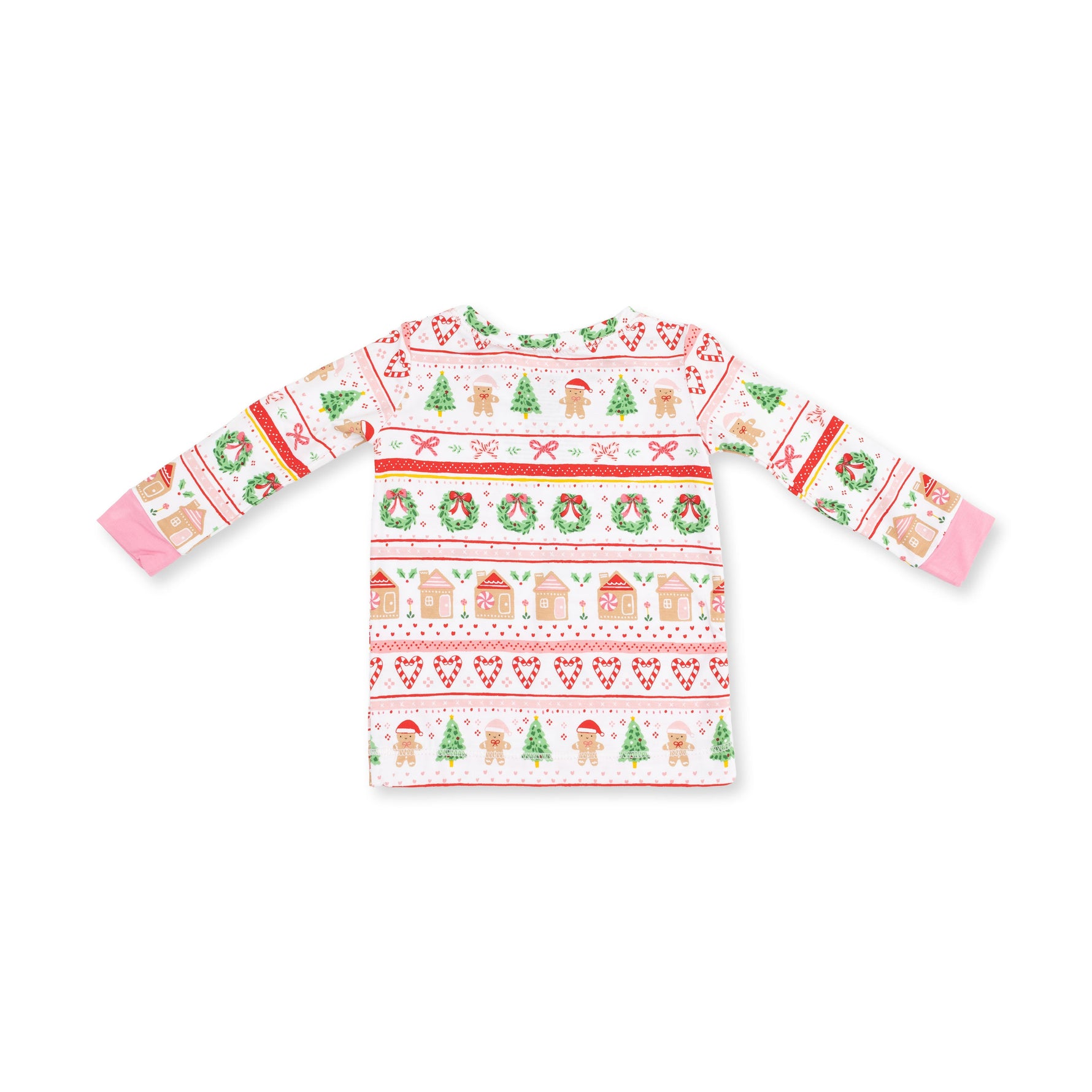 Gingerbread Fair Isle Pink - Long Sleeve Loungewear Set by Angel Dear