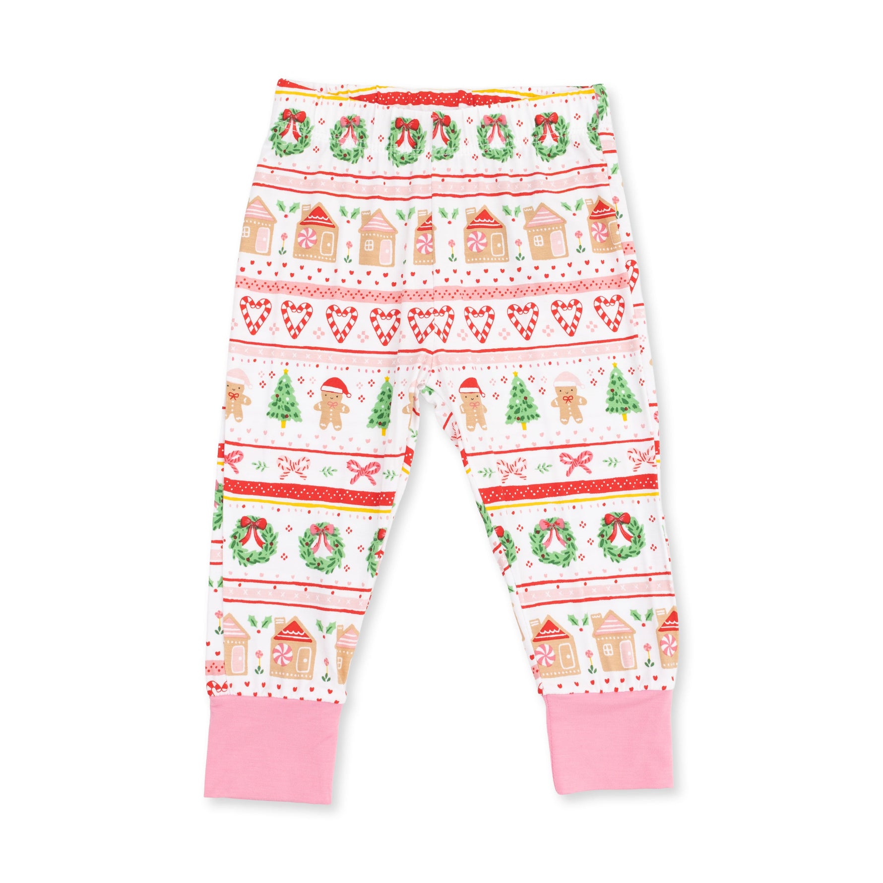 Gingerbread Fair Isle Pink - Long Sleeve Loungewear Set by Angel Dear