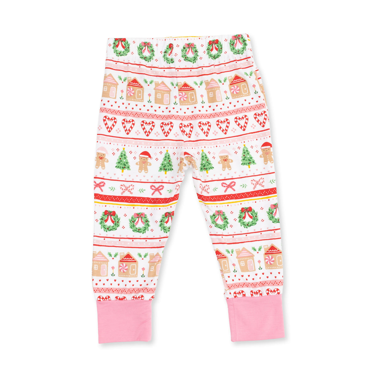 Gingerbread Fair Isle Pink - Long Sleeve Loungewear Set by Angel Dear