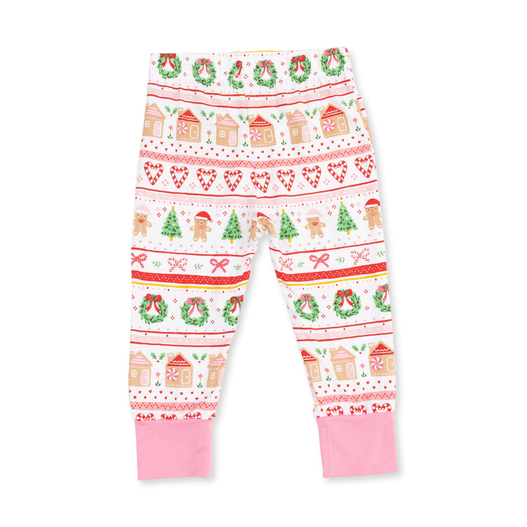 Gingerbread Fair Isle Pink - Long Sleeve Loungewear Set by Angel Dear