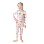 Gingerbread Fair Isle Pink - Long Sleeve Loungewear Set by Angel Dear