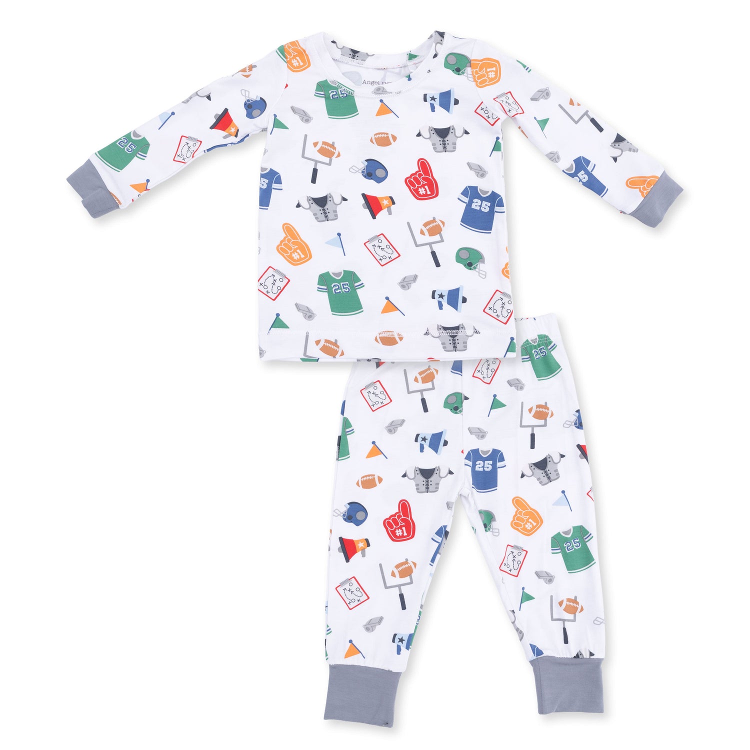 Two-piece long sleeve loungewear set with a Game Day print top and matching pants