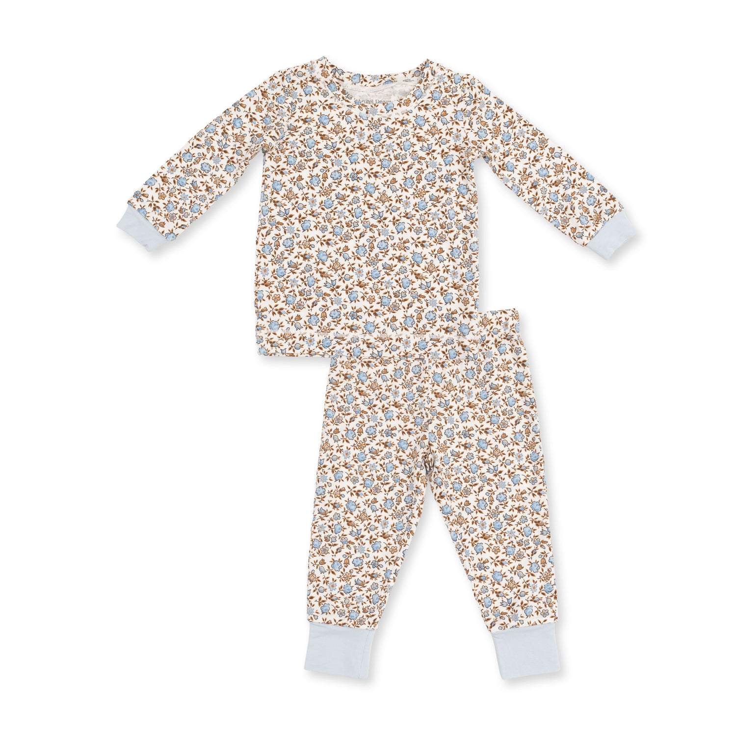 Two-piece long sleeve loungewear set with a Hazel floral print top and matching pants