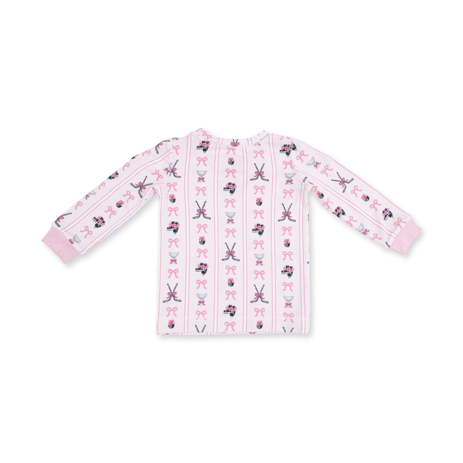 Megan's Bowtiful Hockey Stripe - Long Sleeve Loungewear Set