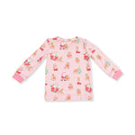 Vintage Reindeer & Santa Pink - Long Sleeve Loungewear Set by Angel Dear