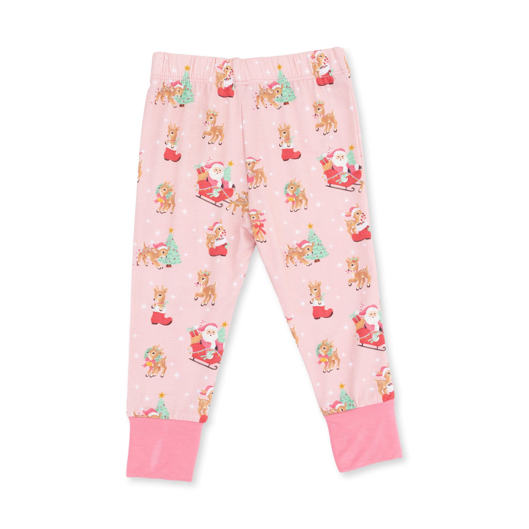 Vintage Reindeer & Santa Pink - Long Sleeve Loungewear Set by Angel Dear