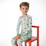 Vintage Reindeer & Santa Uni - Long Sleeve Loungewear Set by Angel Dear