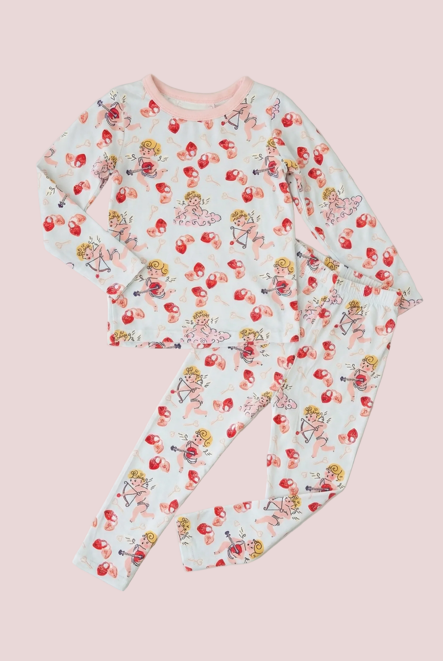 Bamboo Viscose Pajama Set - Cupids Bow Print