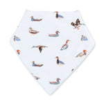 Bandana bib with American Ducks print and adjustable neck snaps