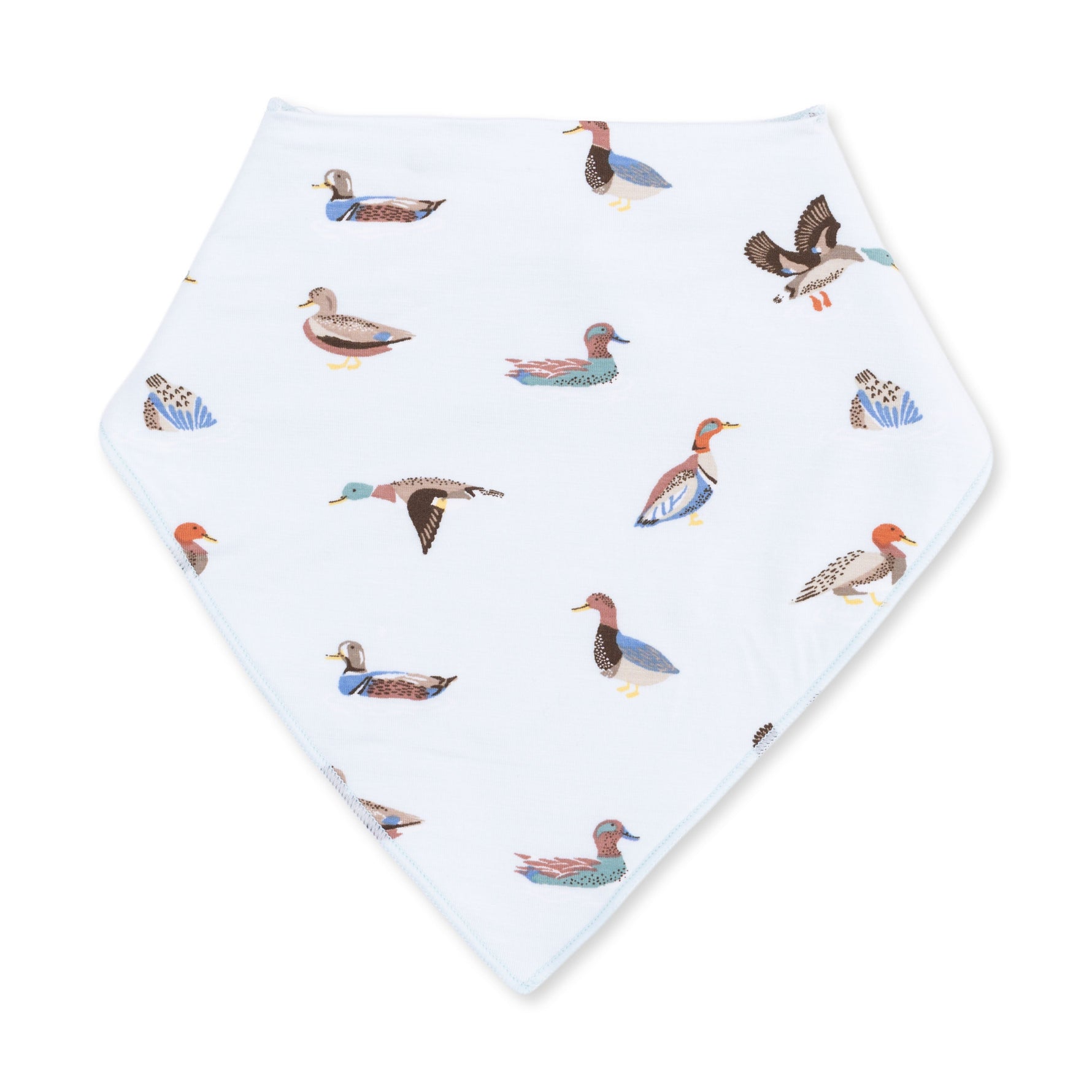 Bandana bib with American Ducks print and adjustable neck snaps