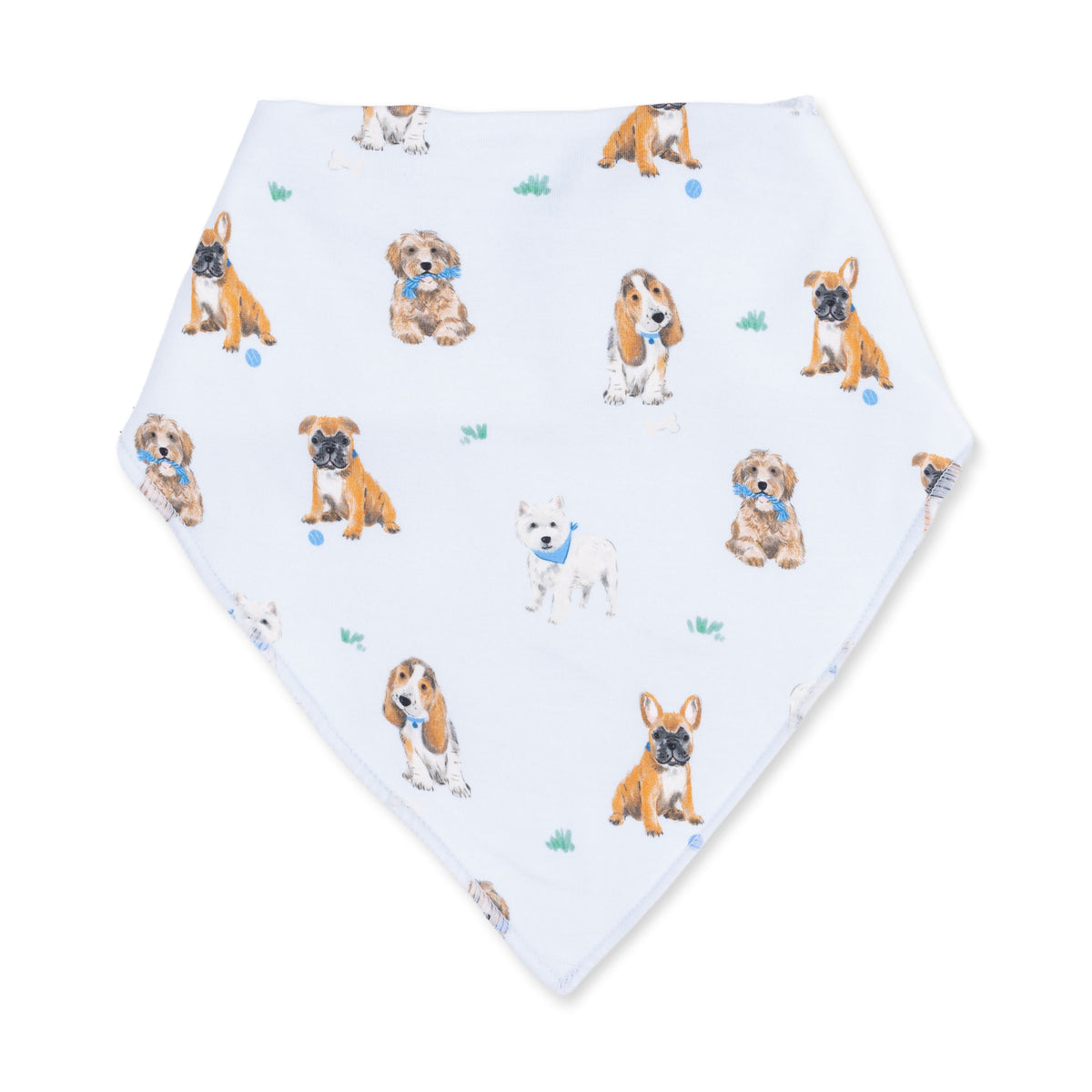 Viscose Bamboo Bandana Bib - Bestie Dogs Blue by Angel Dear