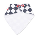Heart Tattoo Check Black - Bandana Bib by Angel Dear