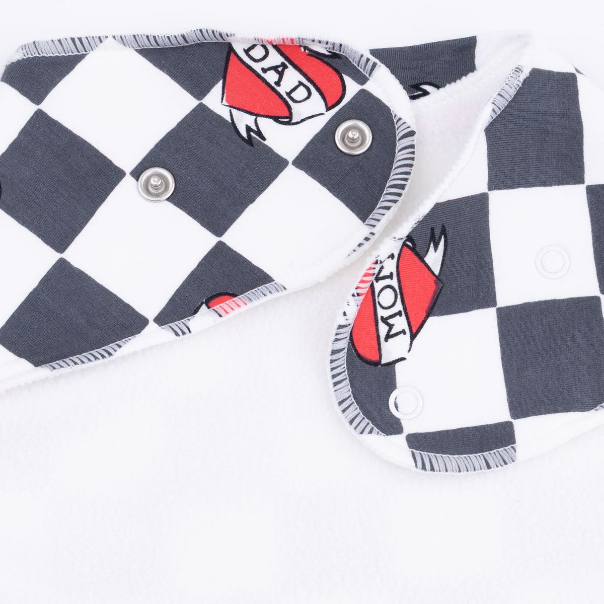 Heart Tattoo Check Black - Bandana Bib by Angel Dear