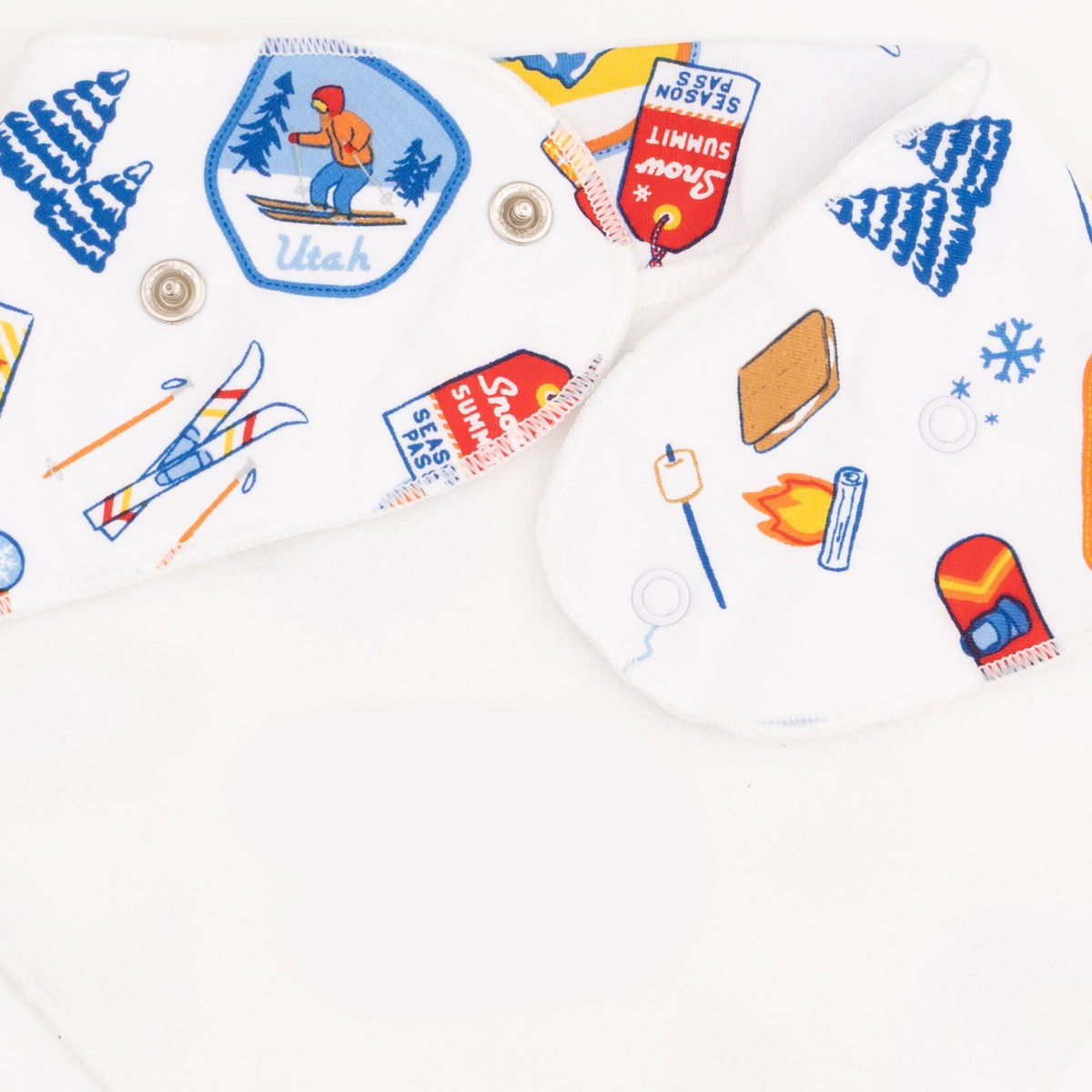 Vintage Ski Patches - Bandana Bib by Angel Dear (view 3 of 3)