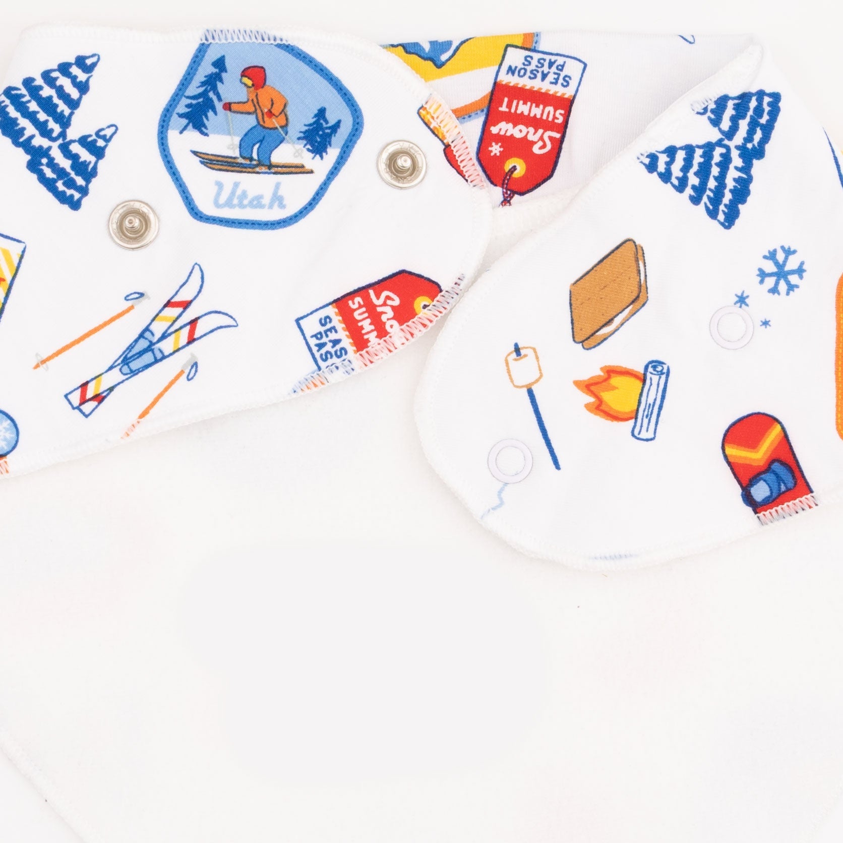 Vintage Ski Patches - Bandana Bib by Angel Dear (view 3 of 3)