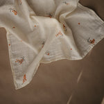 Mushie organic cotton muslin cloths 3-pack. Soft, breathable baby essentials.