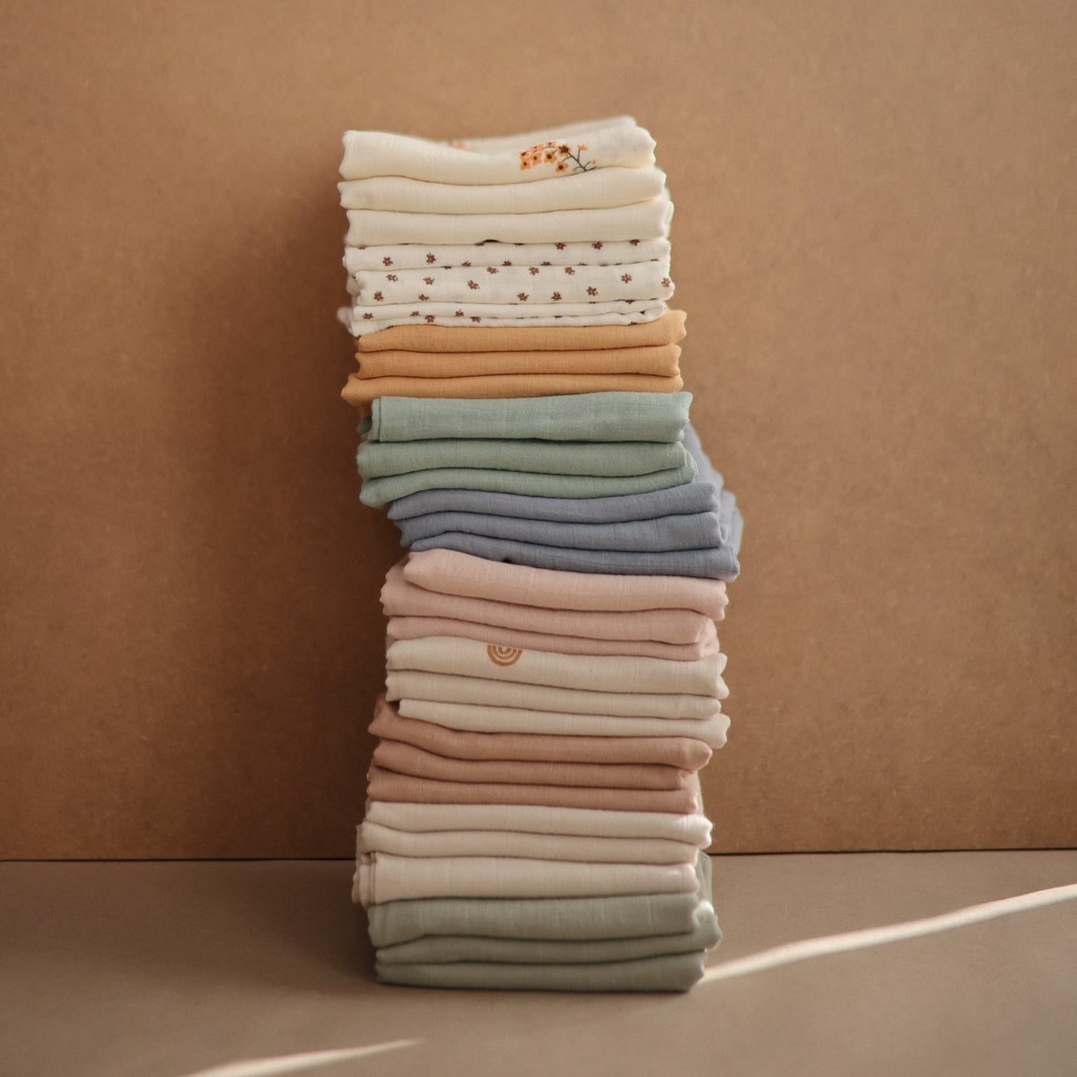 Mushie organic cotton muslin cloths 3-pack, gentle for baby.
