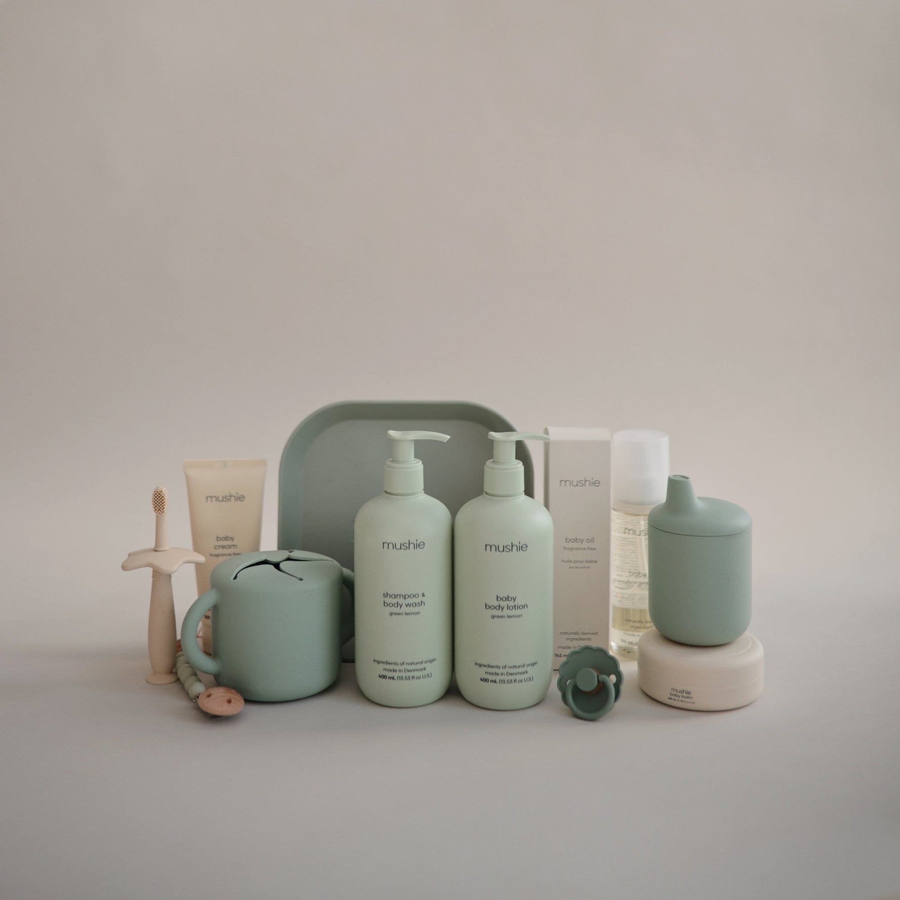 Mushie gentle organic Baby Shampoo & Body Wash for sensitive skin.