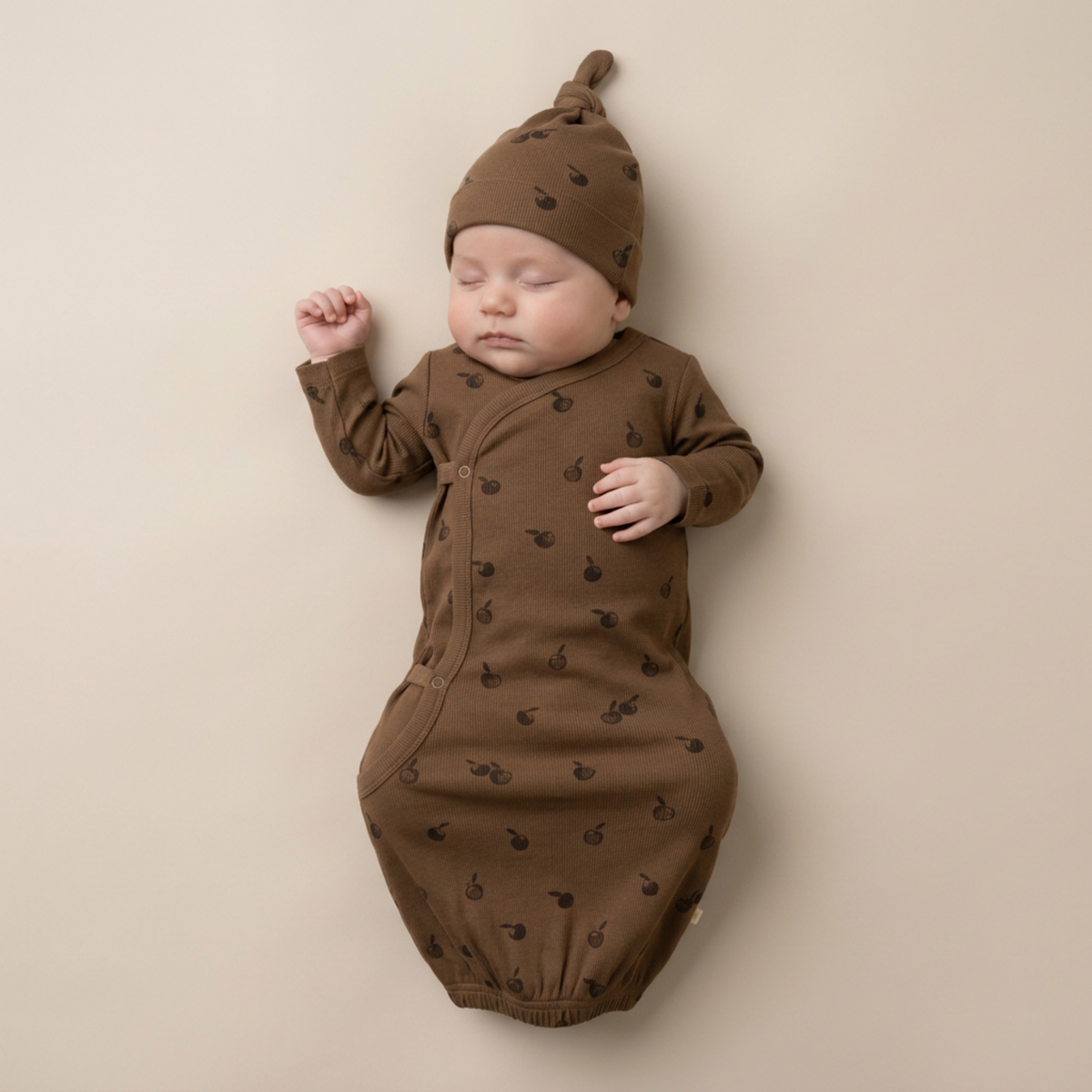Organic Kimono Infant Sleep Gown - Apple by Makemake Organics