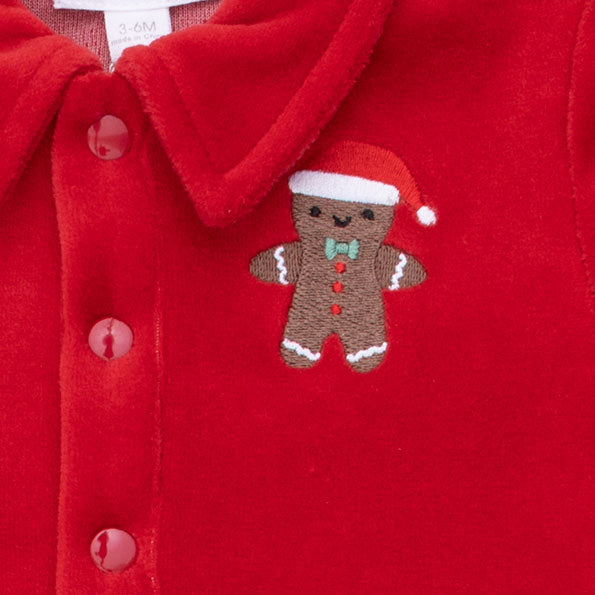 Velour Holiday Red - Velour Jumpsuit by Angel Dear
