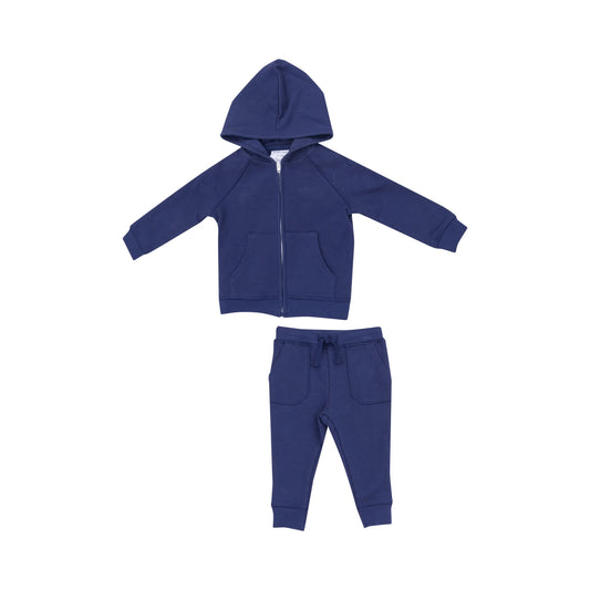 French Terry Hoodie and Jogger Pant Set for Baby in Navy Angel Dear
