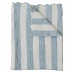 Blue Stripe Plush Blanket by Mebie Baby