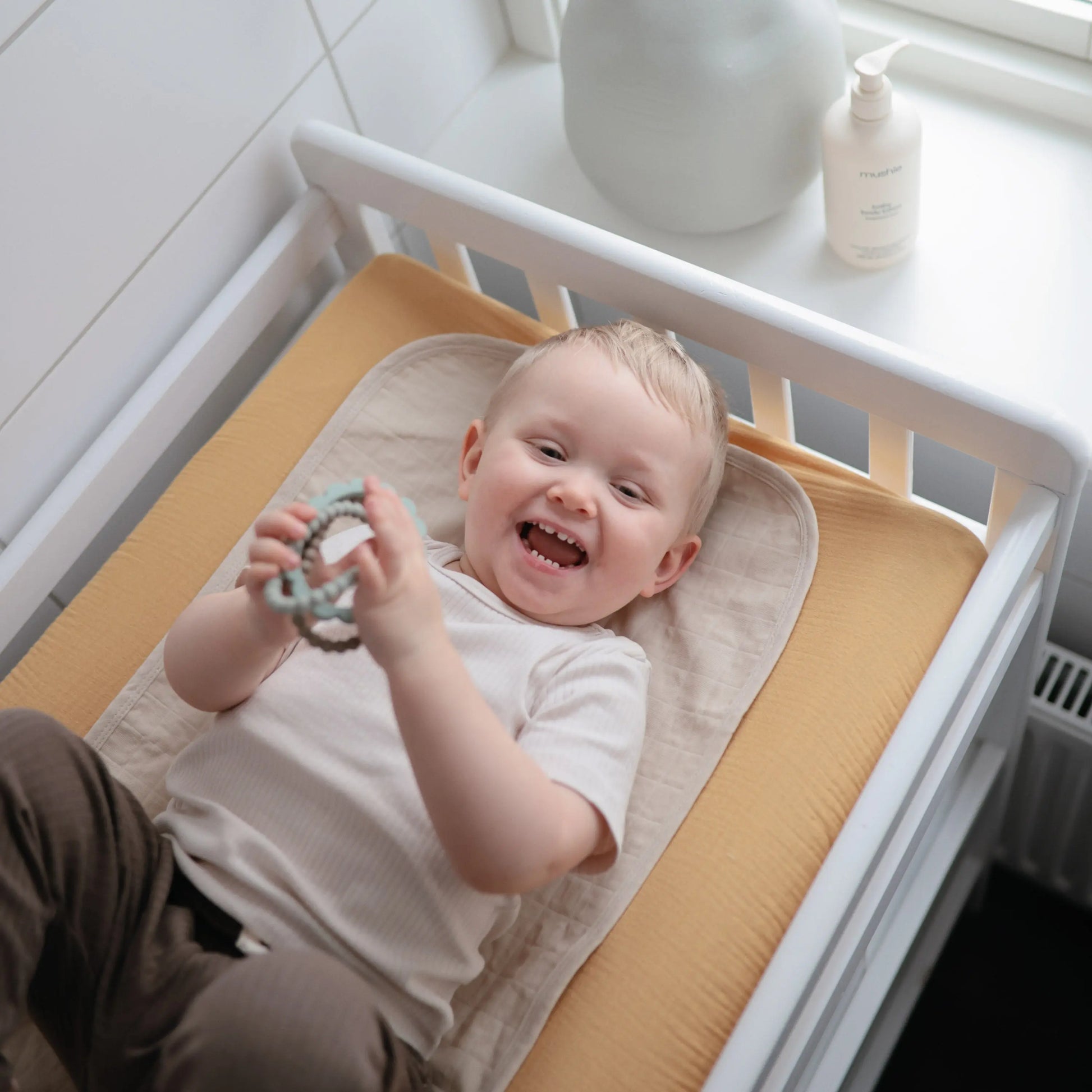 Mushie Organic Cotton Changing Pad Liners with Water Repellent Layer and Bamboo Blend Mushie