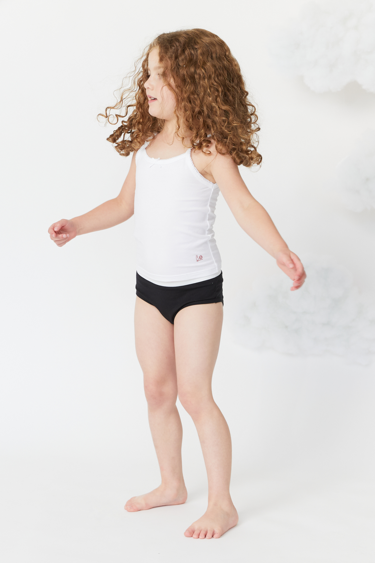 Feathers Girls Solid White Snug Fit Tagless Briefs Underwear - 100% Cotton Super Soft Panties by Feathers USA at Everetts Place