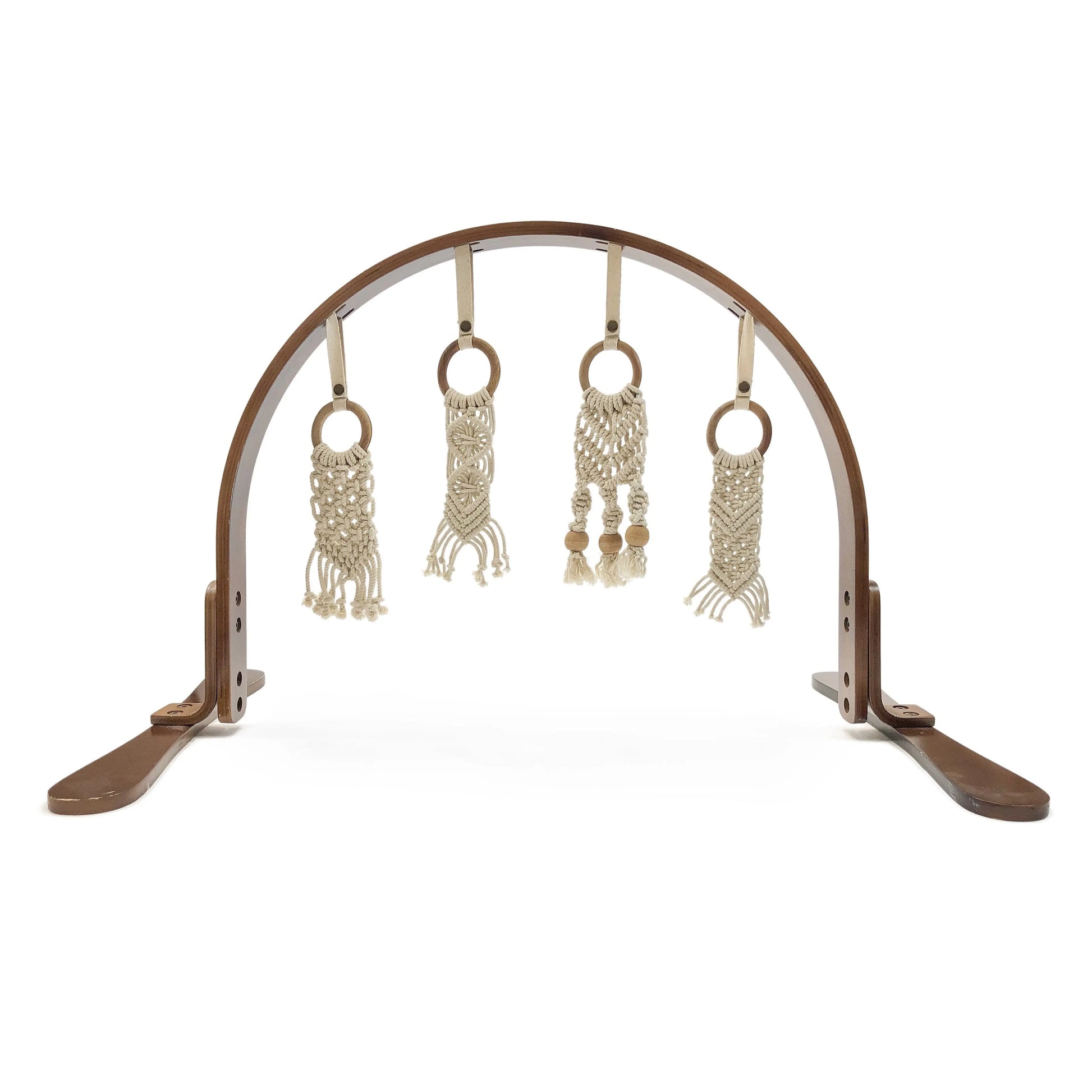 Macrame Lounge Mat and Play Gym Bundle in Three Wood Options Finn + Emma